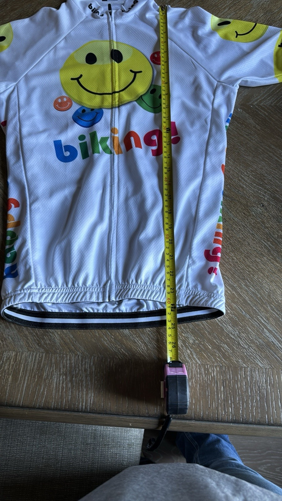 Happy Biking Cycling Shirt Jersey Short Sleeve Size S