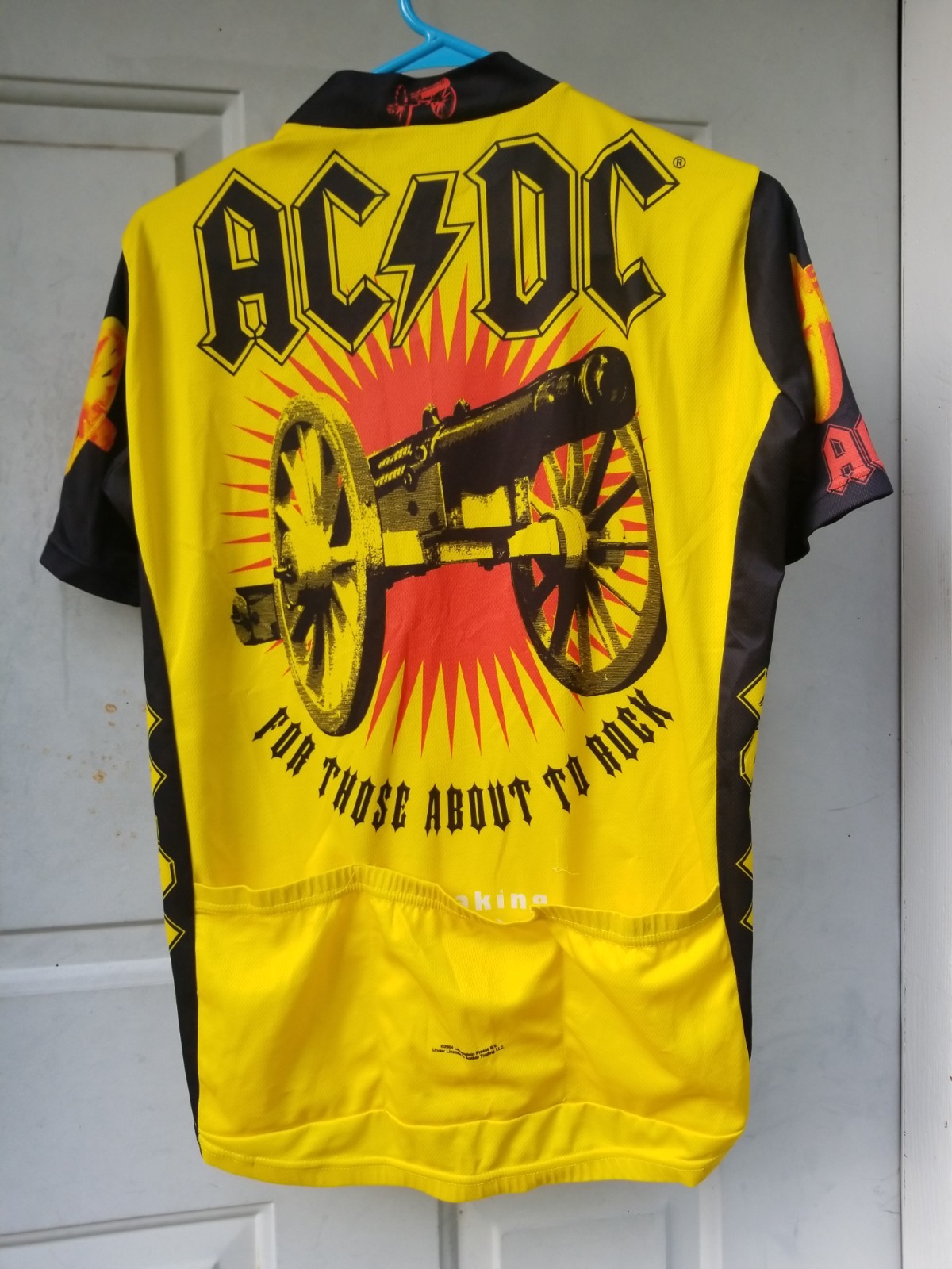 Vintage AC/DC Primal Wear Men’s Bicycle Cycling Jersey 80s Rock Band Spellout S