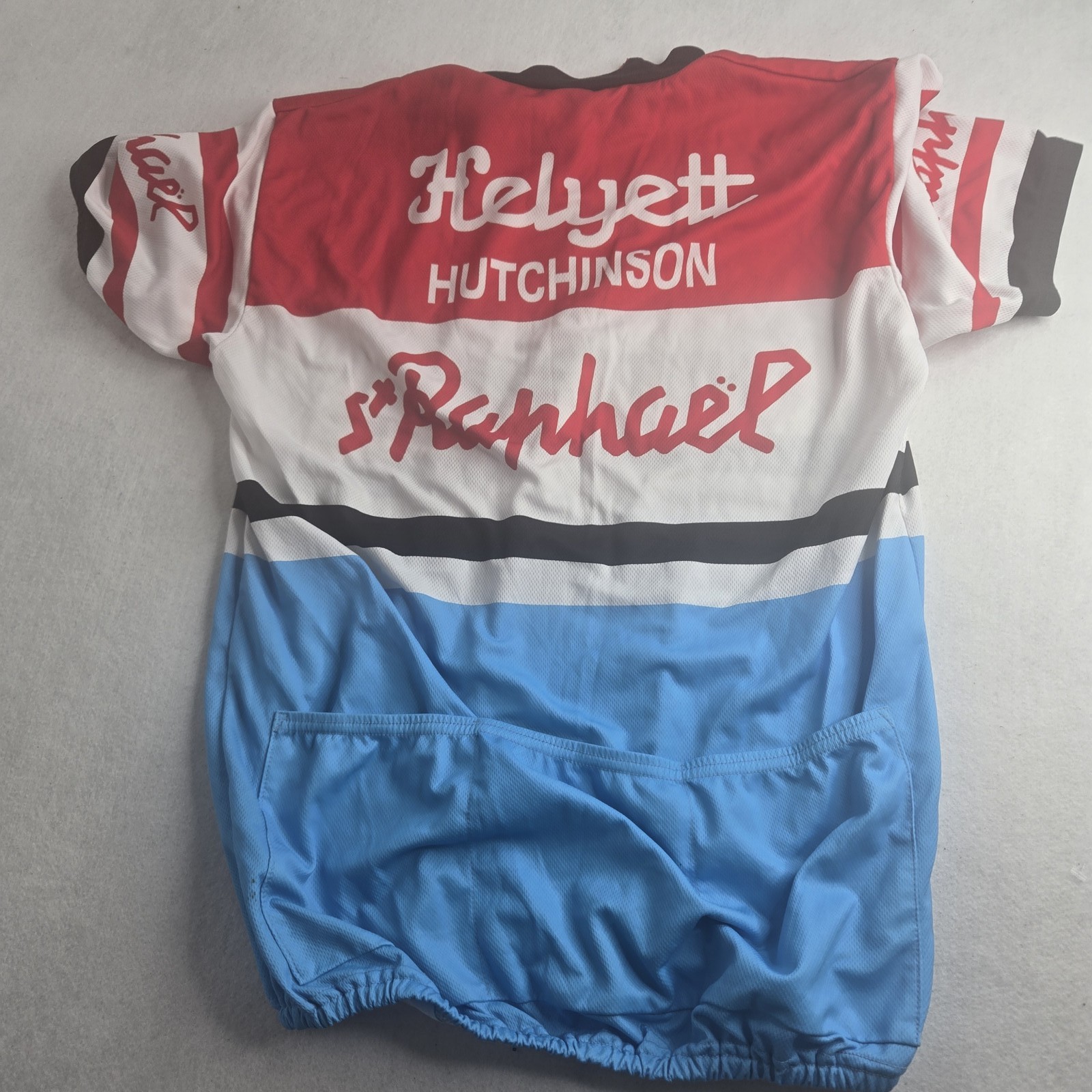 Vintage St Raphael Helyett Hutchinson Cycling Jersey Size 8 Red White Blue Half