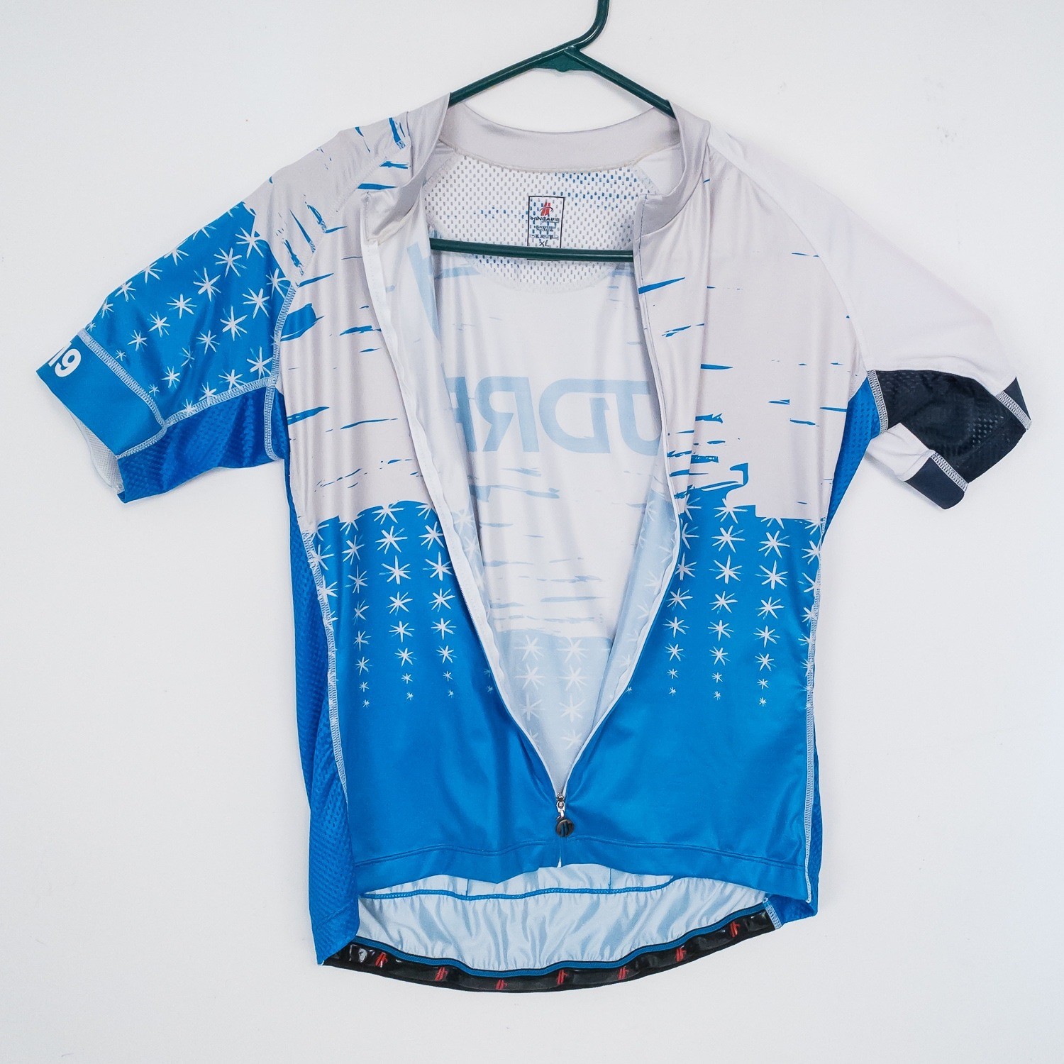 Hincapie Cycling Jersey Womens XL Blue White JDRF Norvo Nordisk Charity Full Zip