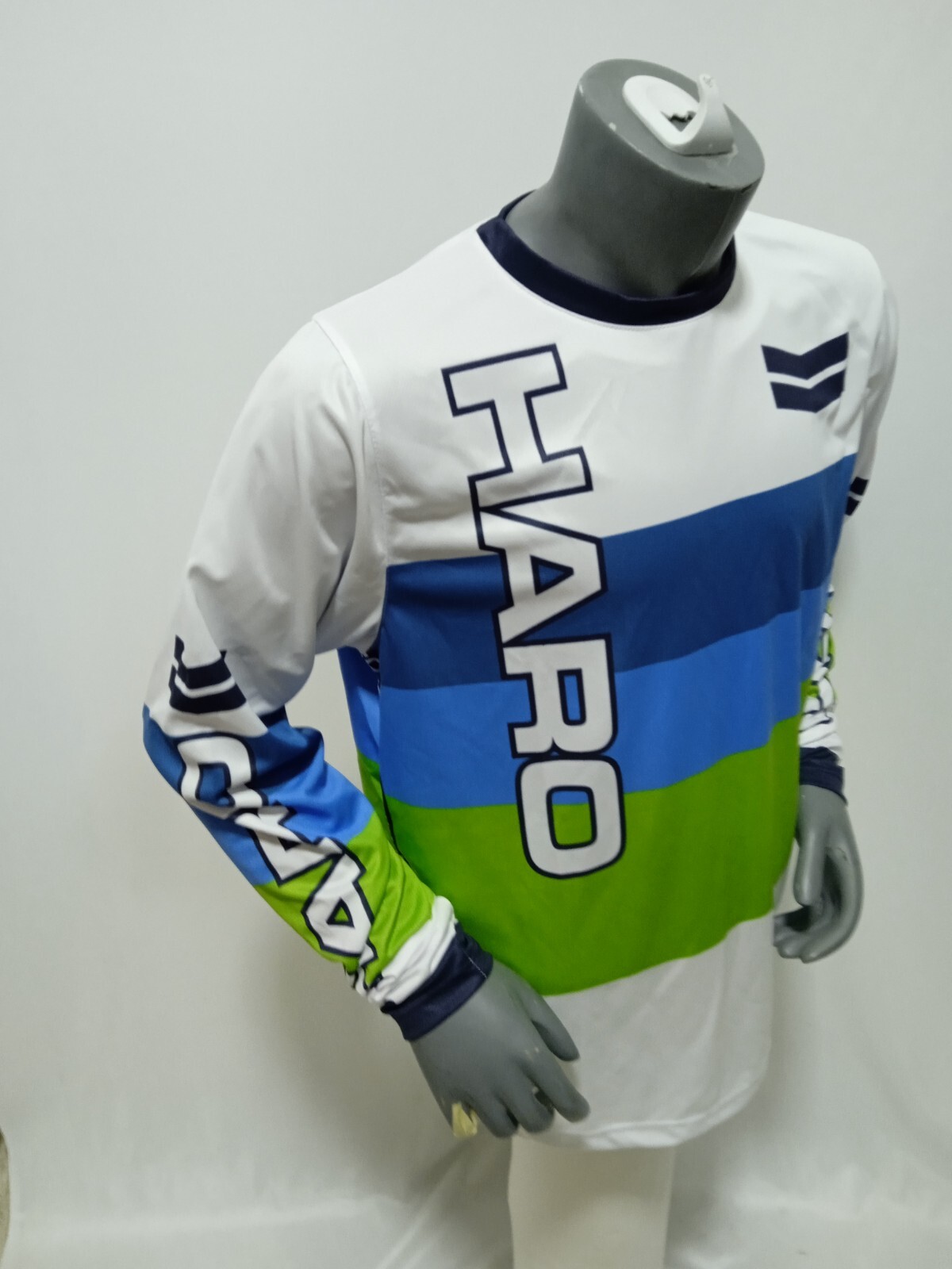 HARO OLD SCHOOL BIKE JERSEY CLASSIC BMX JERSEY RACE BIKE SHIRT BMX GREEN BLUE L
