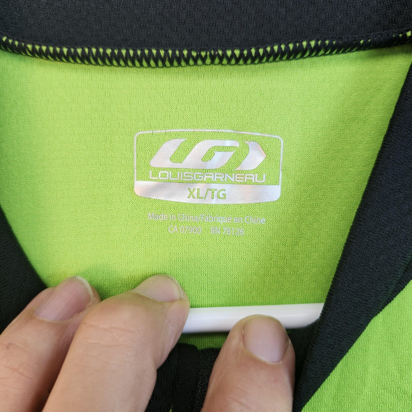 Louis Garneau Cycling Jersey Mens XL Full Zip Pockets Moisture Wicking Shirt
