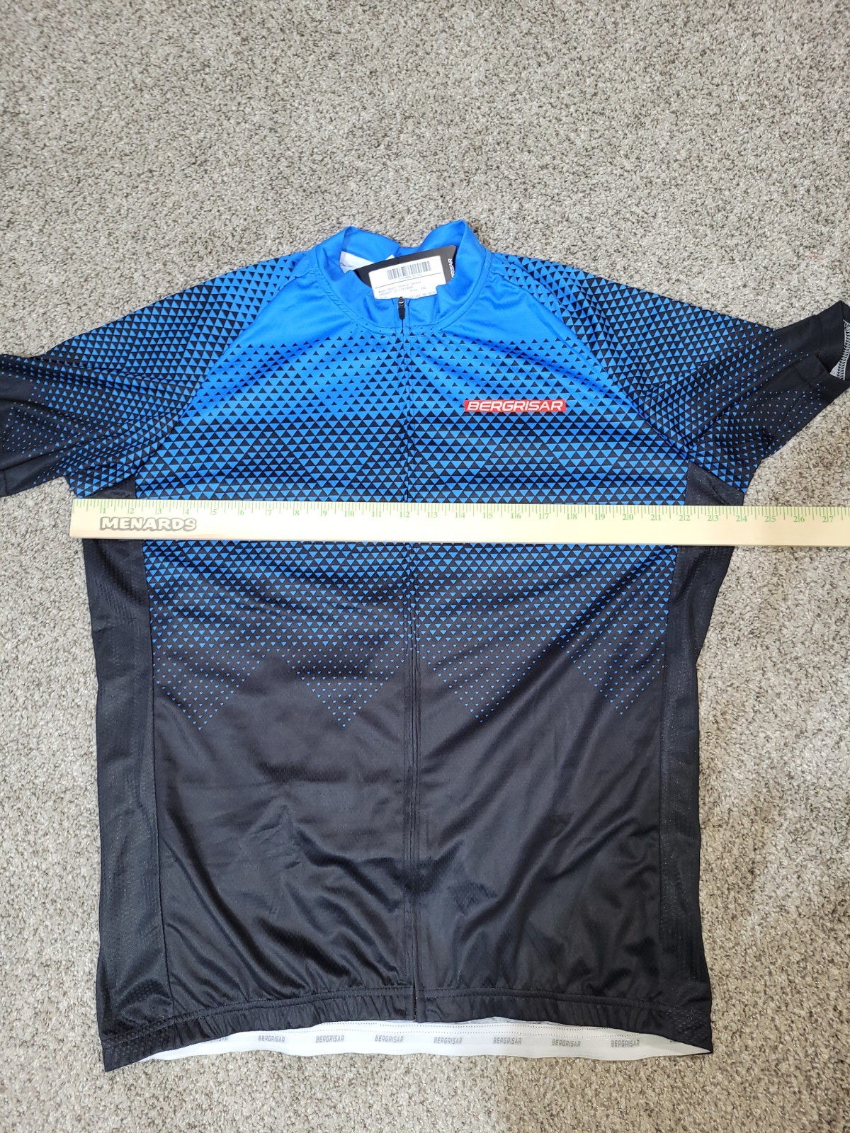 Bergrisar Men XXL Cycling Jersey Full Zip Bike Shirt Top Pockets Short Sleeve