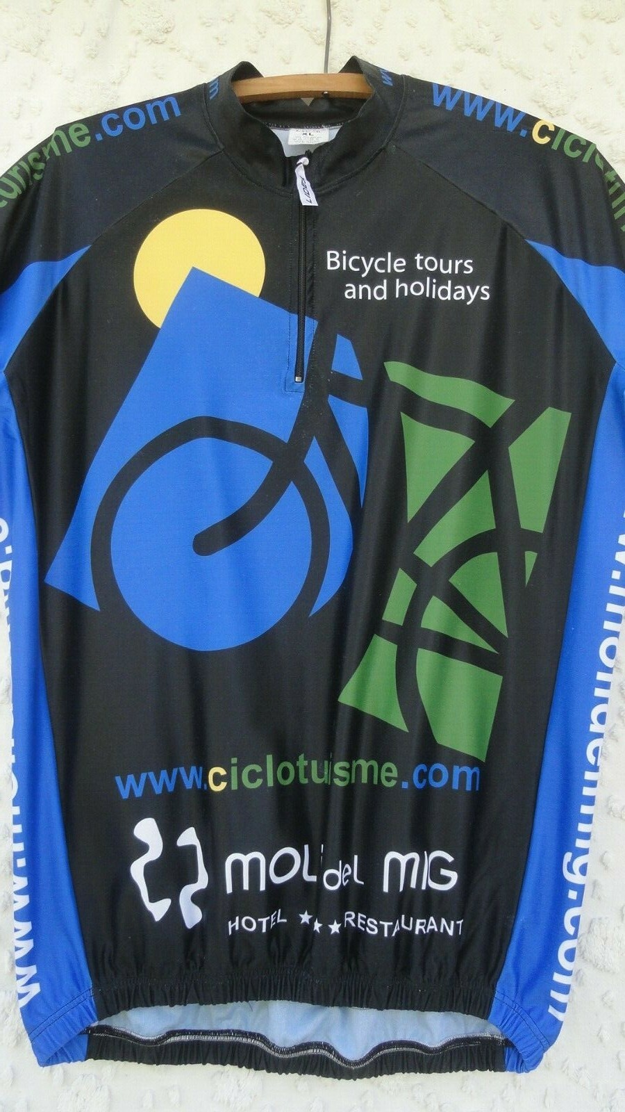 Lider Cycling Jersey Womens XL Poly Blue Black Green Yellow MINT
