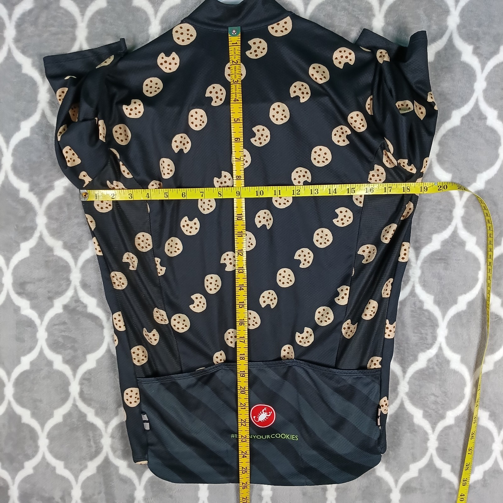 Castelli Cycling Jersey Men L Black Stealth Cookie Fondo Full Zip Phil Gaimon