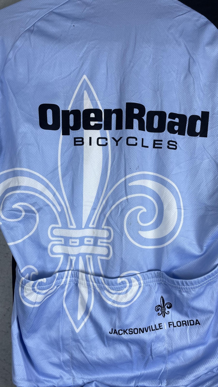 VOmax Open Road Bicycles Cycling Jersey Mens Medium Blue 1/4 Zip Bike Shirt