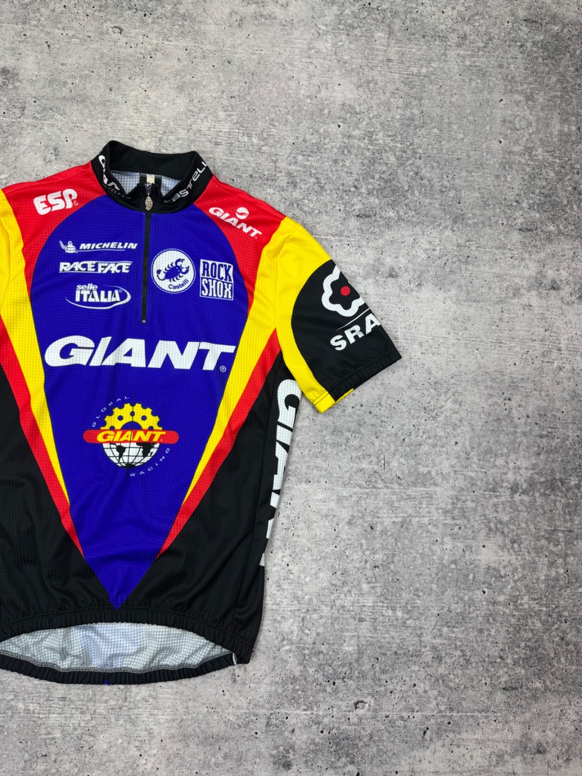 Castelli Giant Rock Shox Michelin Racing Cycling Top Jersey T-Shirt Tee Men M