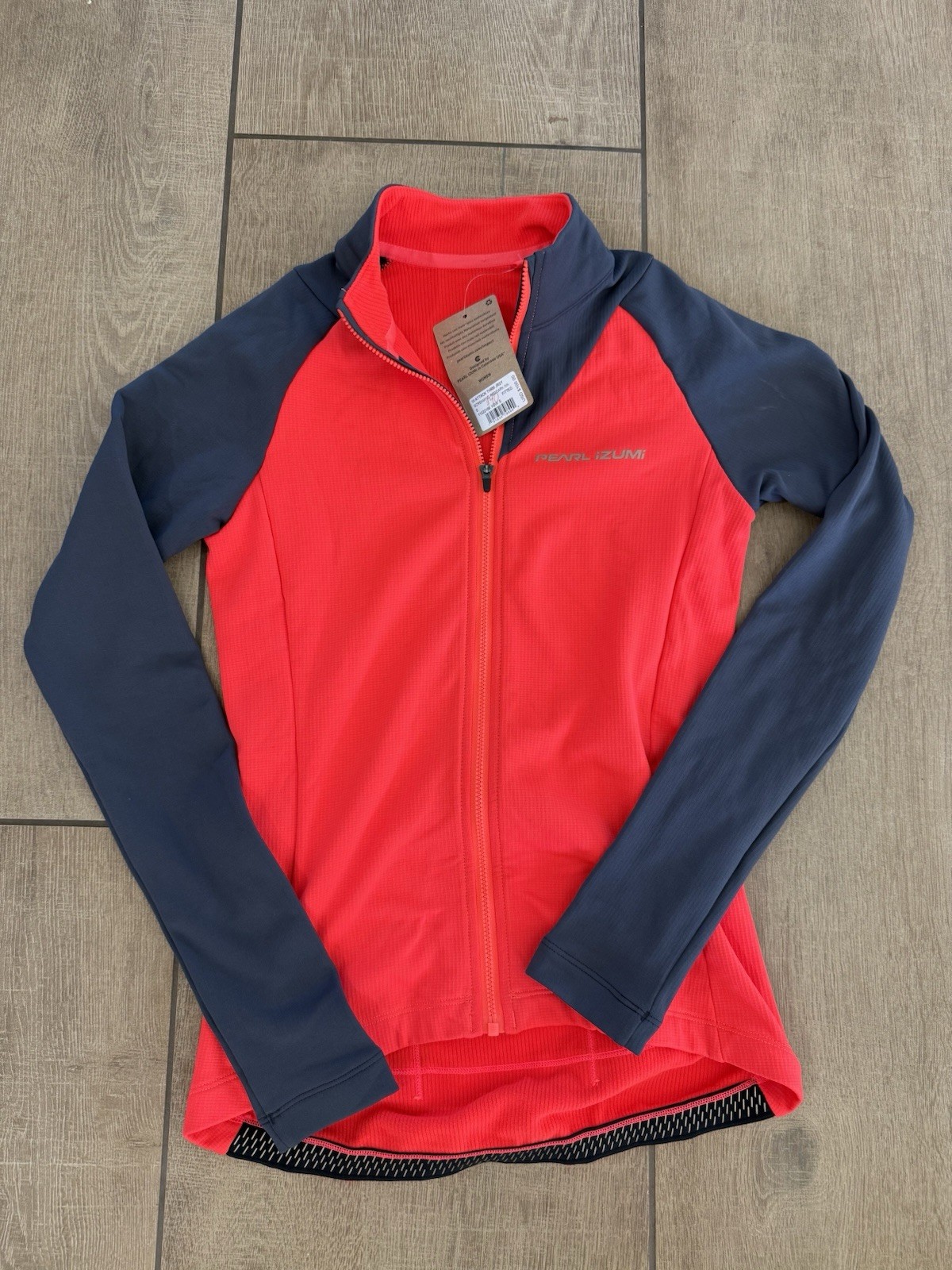 Pearl Izumi Women’s Size S Thermal Cycling Full Zip Jersey Long Sleeve Red Gray