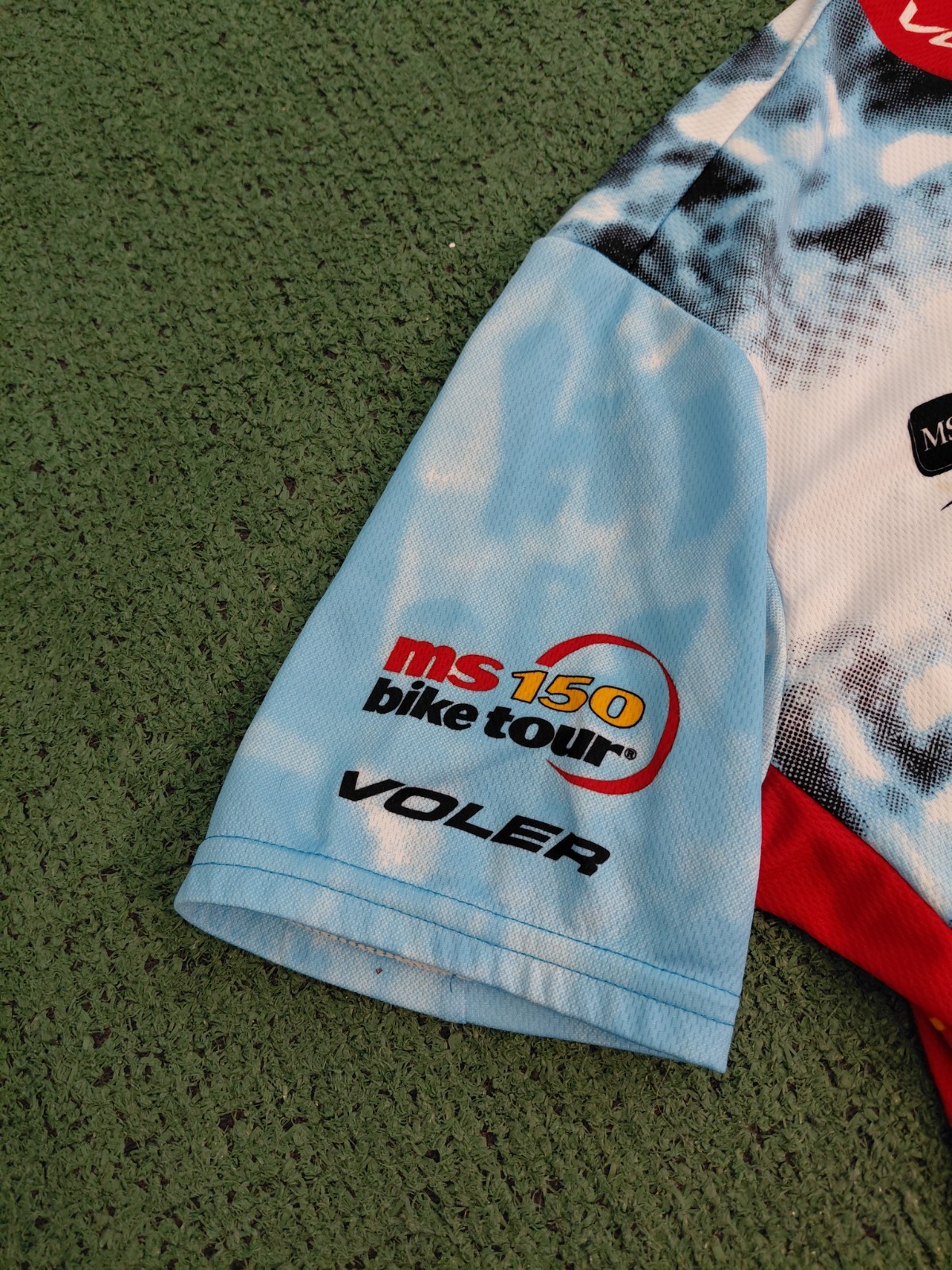 Voler MS 150 Bike Tour Blue & Red Zip Up Cycling Jersey Sz Medium