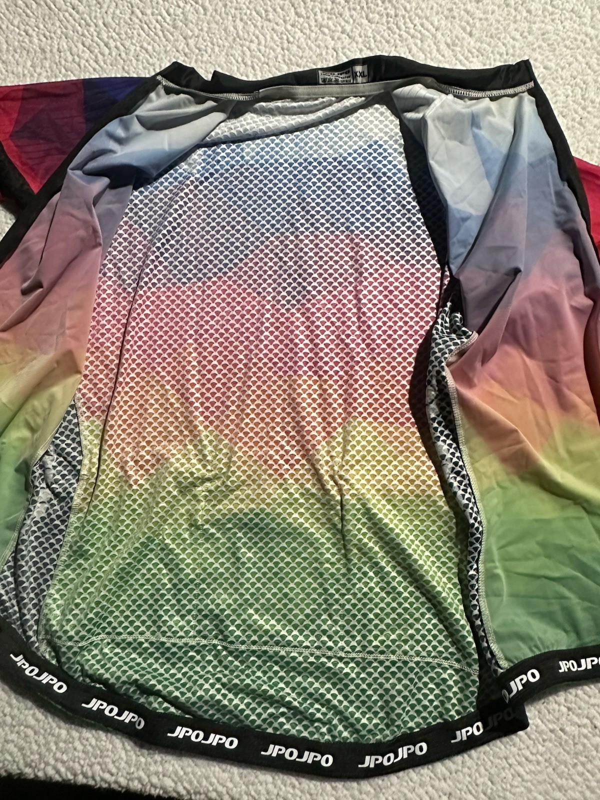 JPOJPO Men’s Cycling Jersey Bike Short Sleeve W/ 4 Rear Pockets XXL, PRIDE