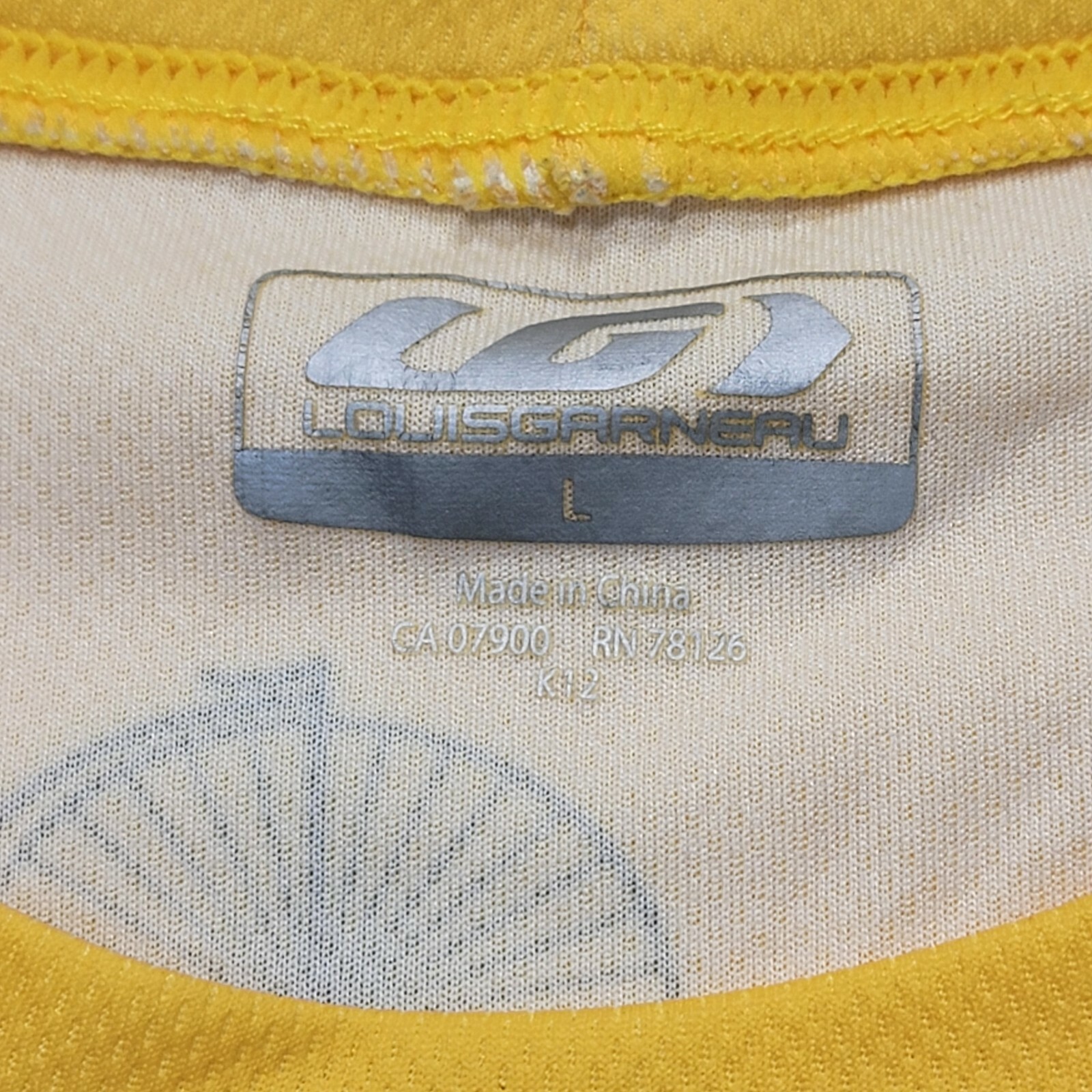 Louis Garneau Mens Yellow Short Sleeve Cycling 100% Polyester Shirt Size Large