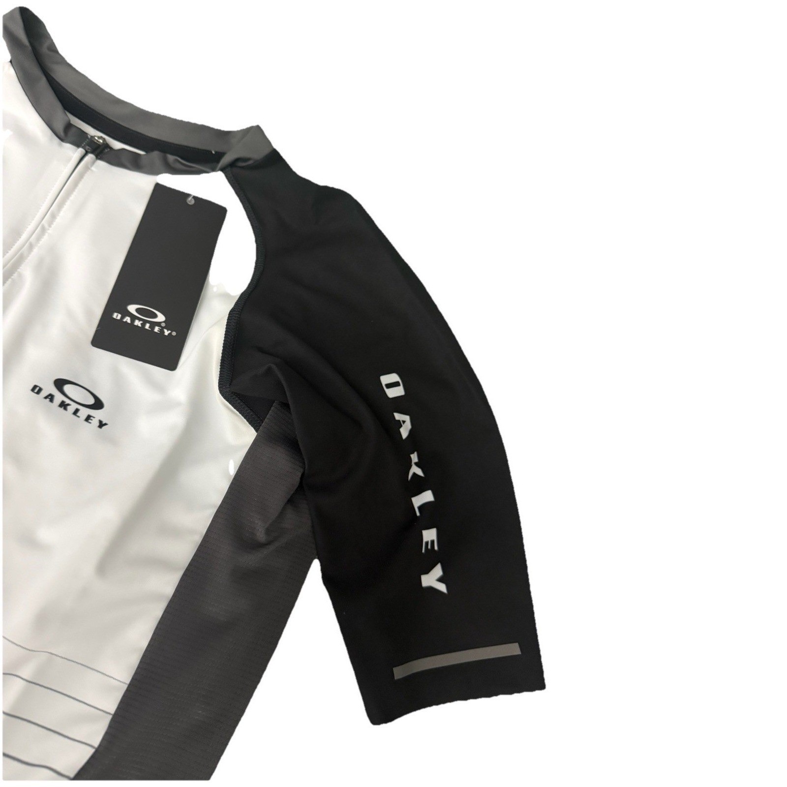 Oakley Men’s Icon Jersey 2.0 White Full Zip Short Sleeve Cycling Jersey Size S