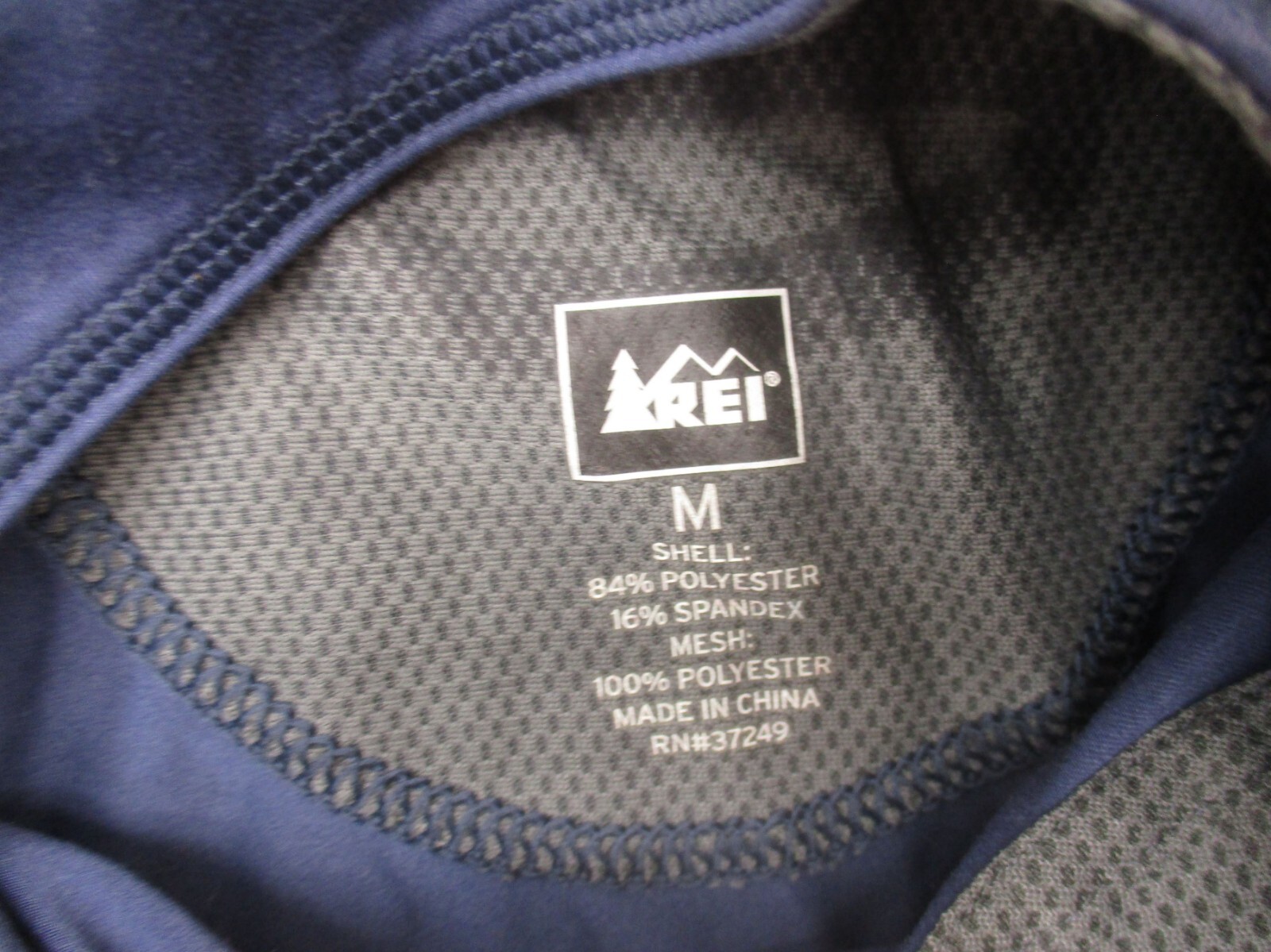 REI Size M Mens Blue 1/2 Zip High Neck Short Sleeve Breathable Cycling Top 603