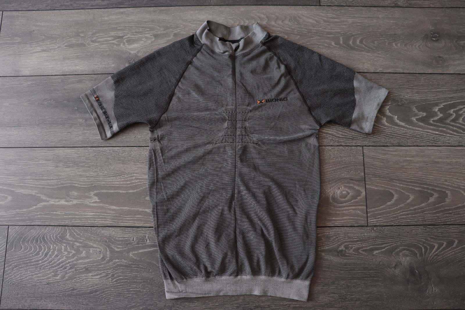 X-BIONIC MEN’S GRAY COMPRESSION CYCLING THERMO SHIRT MADE IN ITALY MENS LARGE