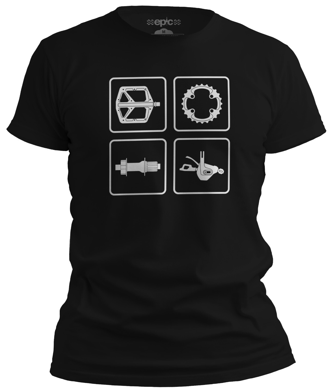 Bike Tech MTB Cycling T-Shirt – Bicycle Component Montage, Gift for Cyclists