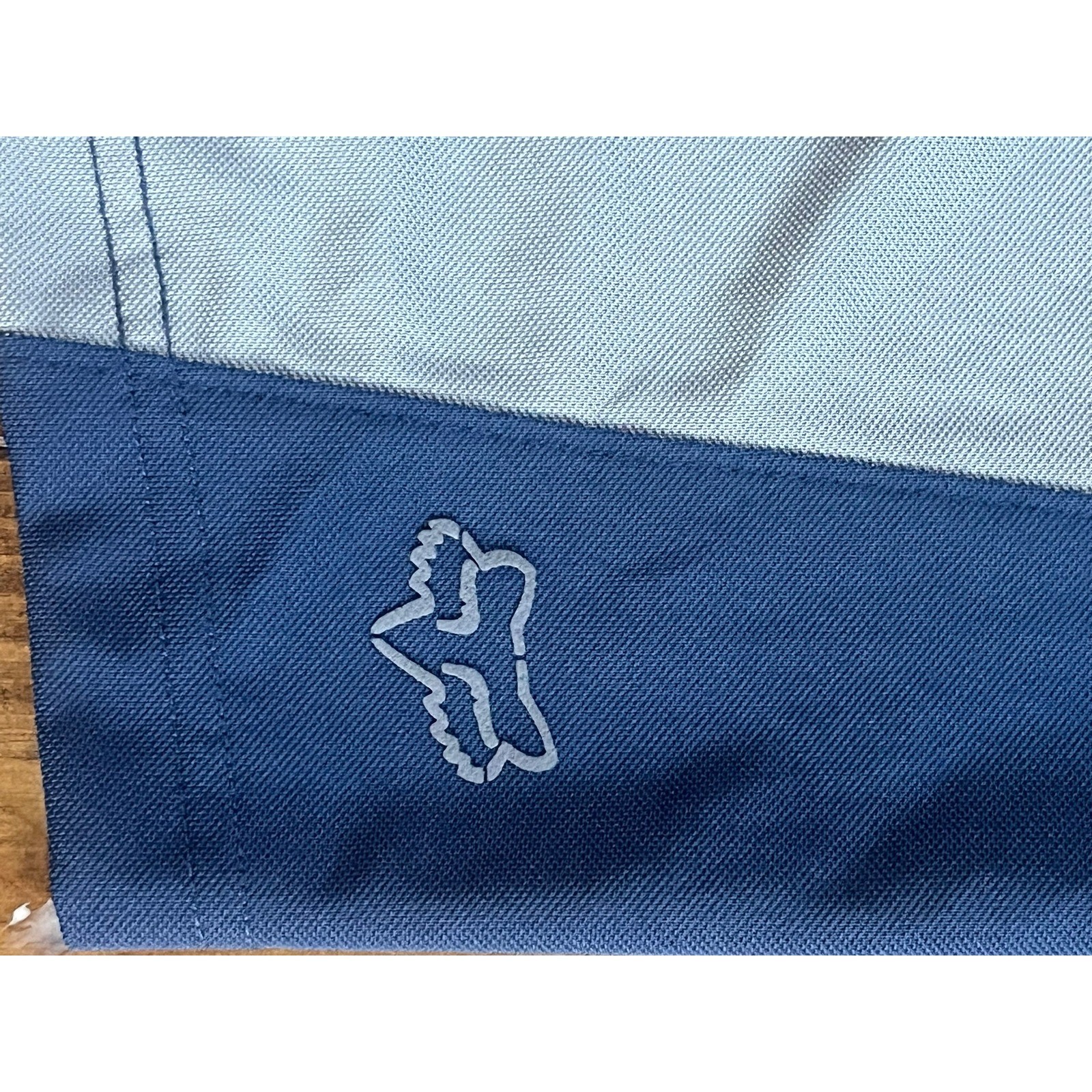 Fox Racing Mens Cycling Jersey Blue Grey Quarter Zip Back Pocket Size Large