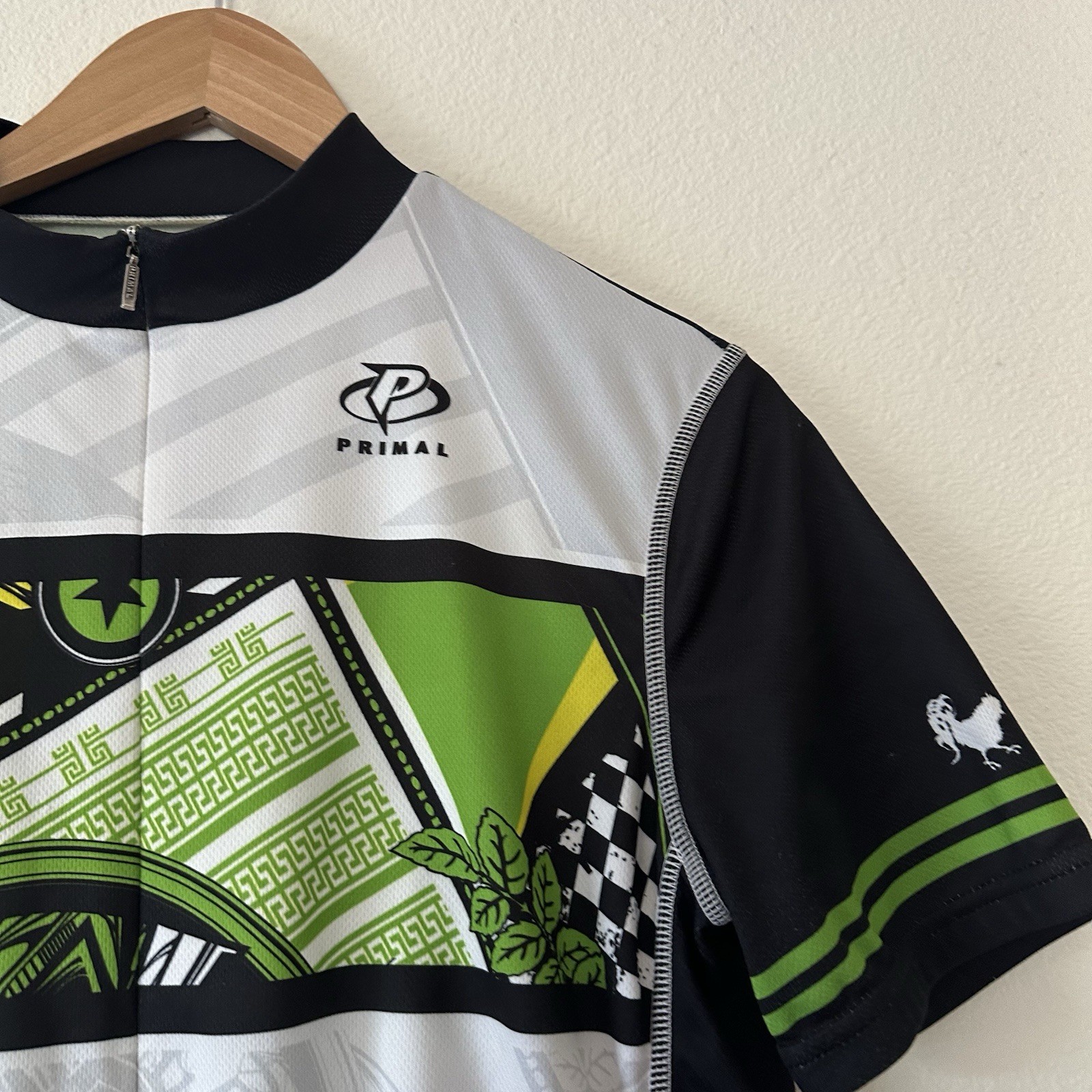 Primal Wear Cycling Jersey S Green Black Sublimated Graphic Zip Bike Y2K