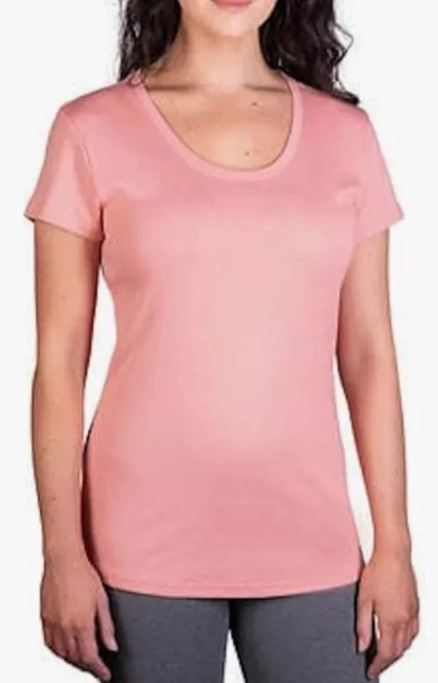 Kirkland Signature™ Ladies’ Pima Cotton Short Sleeve Pink XL T-Shirt Scoop Neck