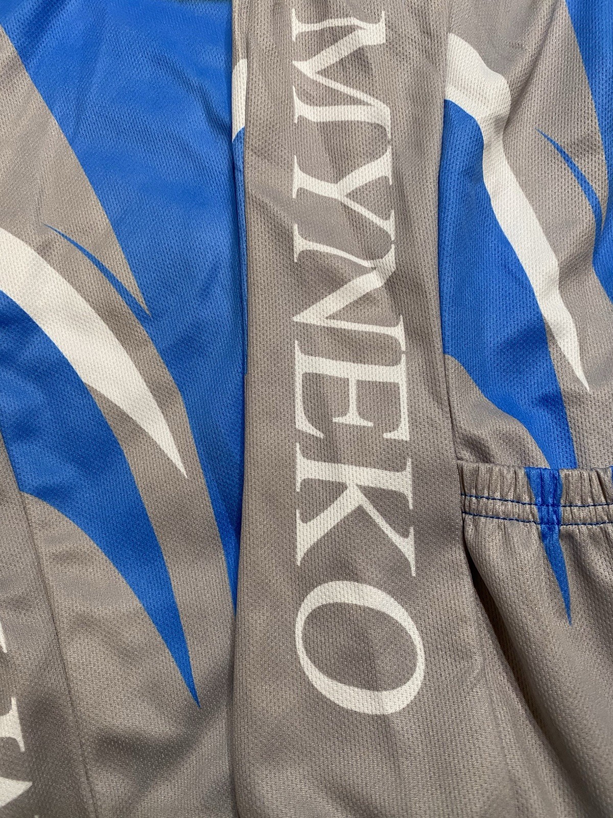 Myneko Bicycle Jersey Mens XXXL 100% Polyester Full Zip Blue/Gray/White