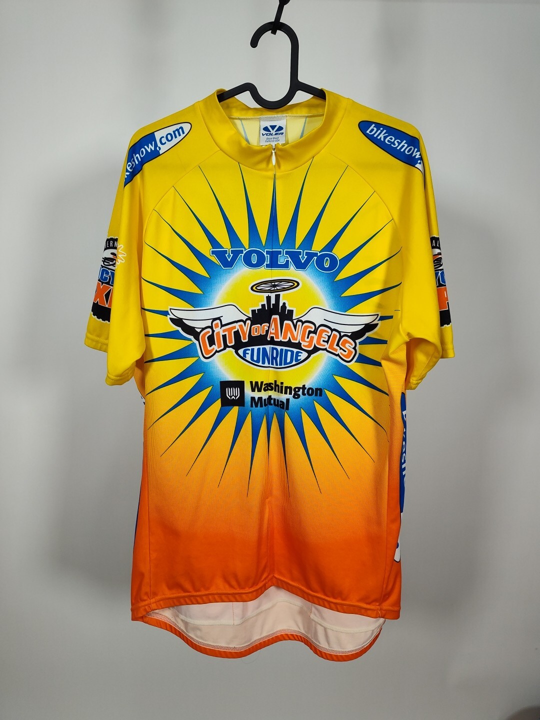 Volvo City of Angels Funride Voler vintage mens Yellow cycling jersey size XL