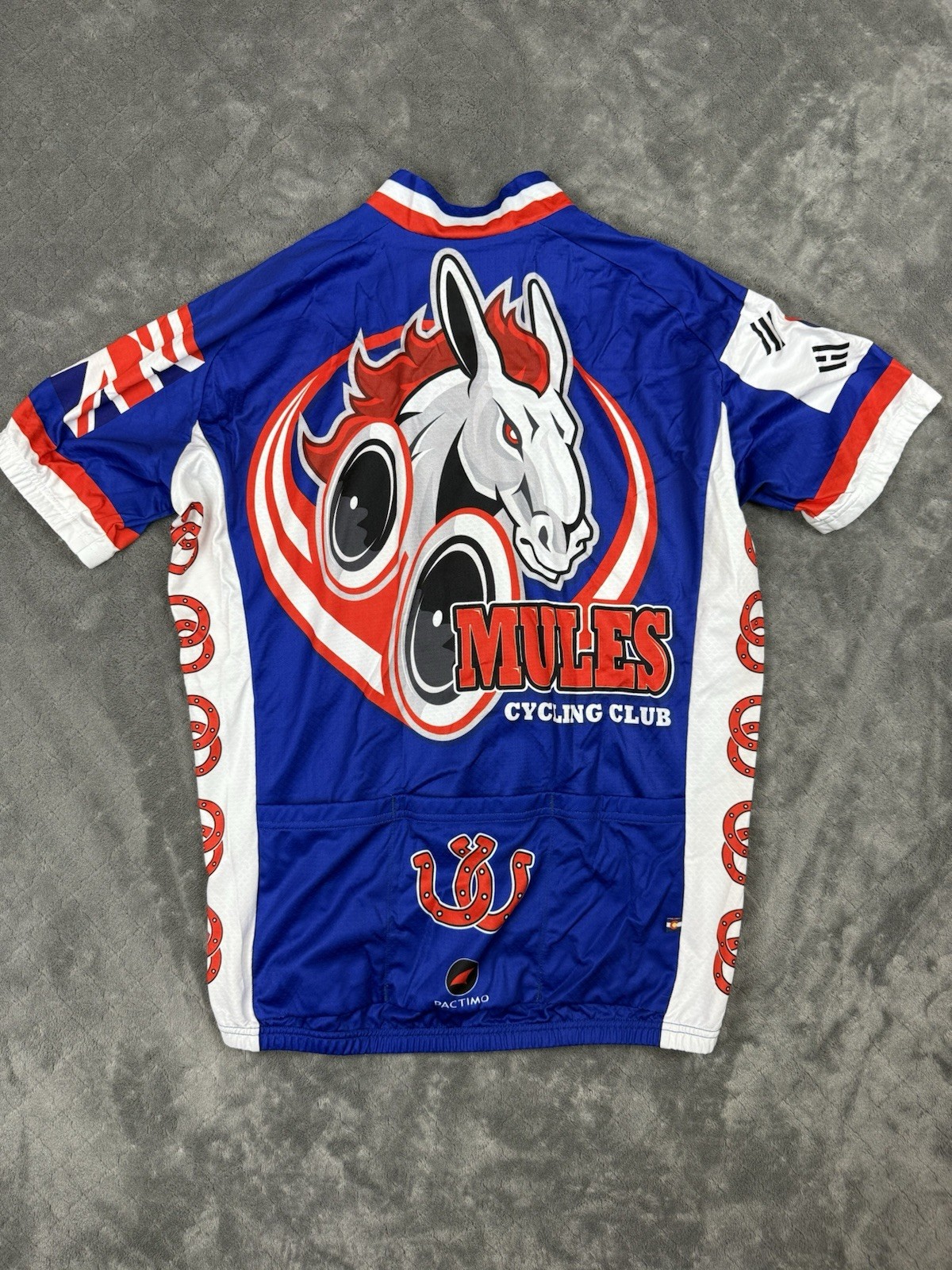 Bundle 2 Pactimo Mules Cycling Club Jerseys Size Large Blue & Pink Excellent