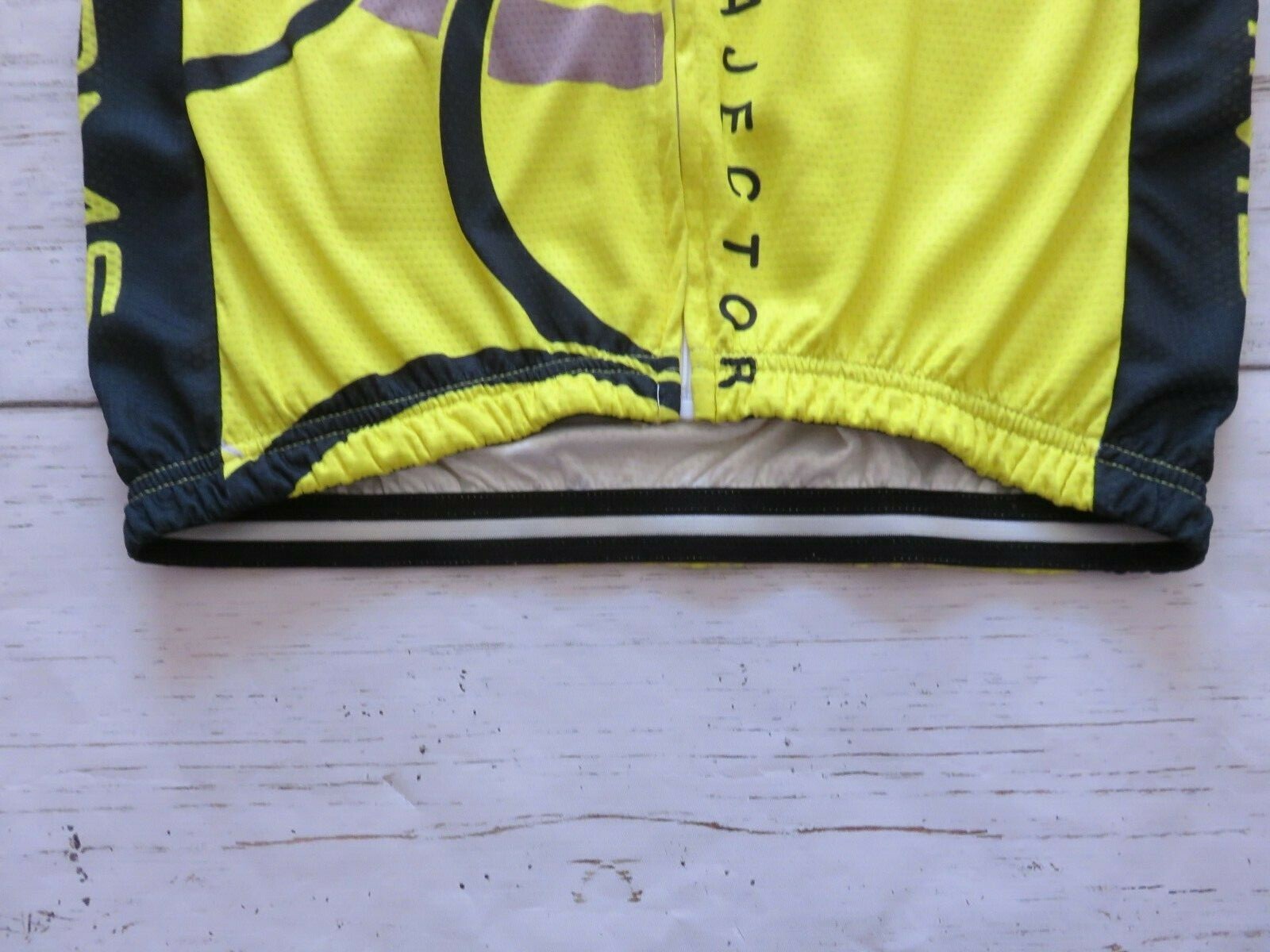 21 Grams Happy Cycling Trajector Jersey Biking Yellow Full Front Zipper Adult L