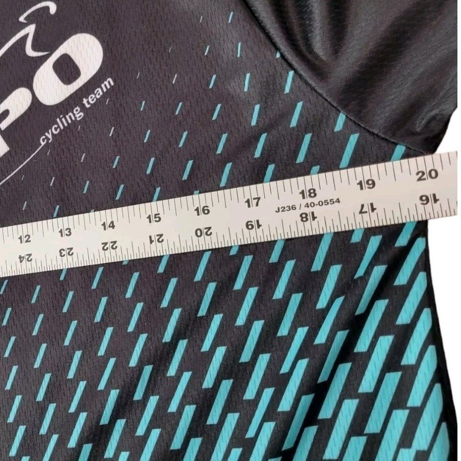 JPOJPO Mens Cycling Jersey Long Sleeve Black Teal Gradient Mesh Size M NEW