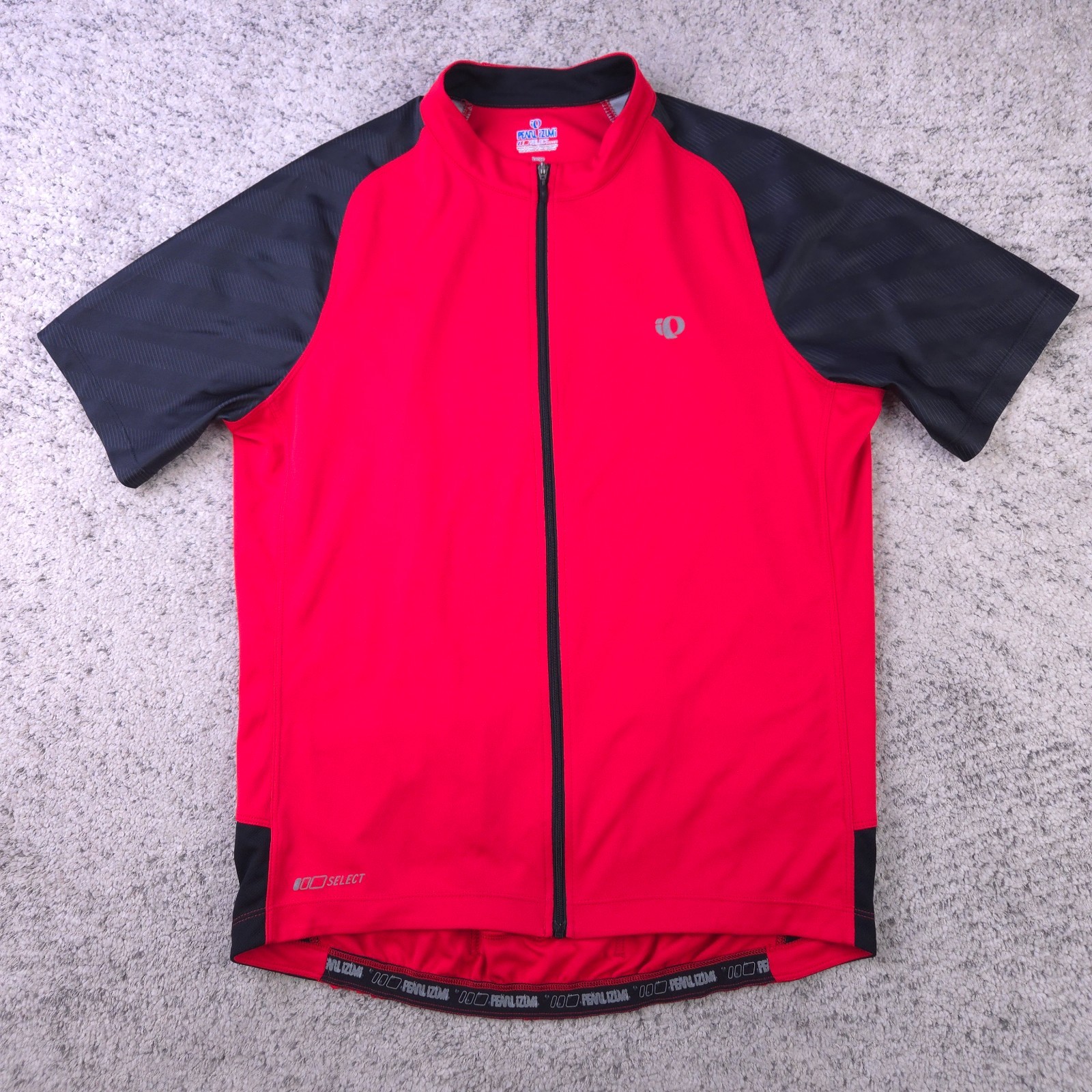 Pearl Izumi Select Cycling Jersey Mens Large Full Zip Short Sleeve Red Black GUC