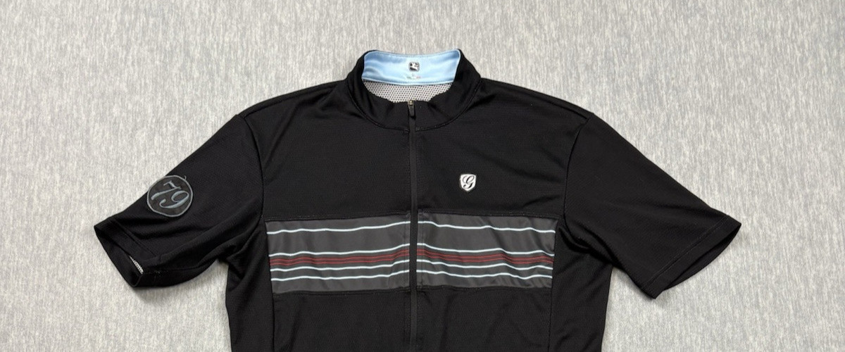 Giordana Sport Jersey Mens Small Black Striped Cycling Bike Wicking Short Sleeve