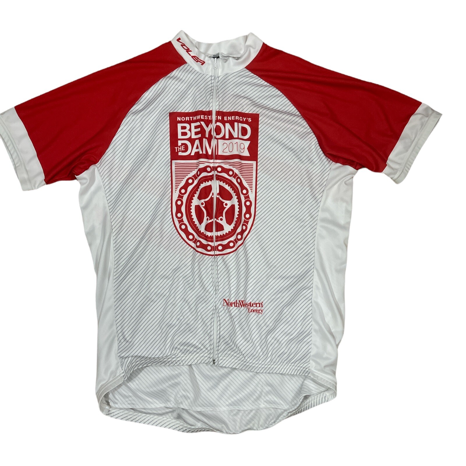 mens VOLER cycling jersey size 2X red and white full zip lightweight