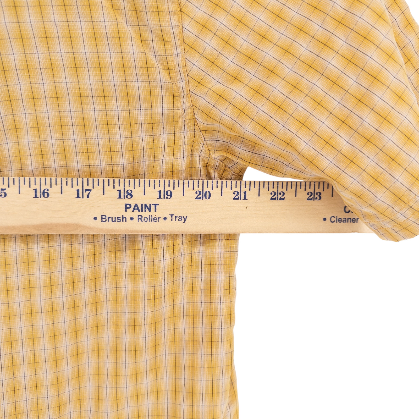 ZOIC Mens Med. Yellow Plaid Short Sleeve Shirt Cycling Snaps Pockets Vented Bike