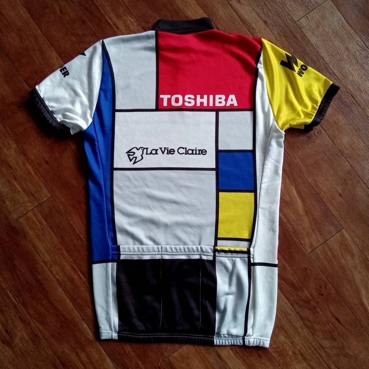 RARE VTG 1987 La Vie Claire Toshiba Look Wonder Cycling Jersey Maillot — Size 4