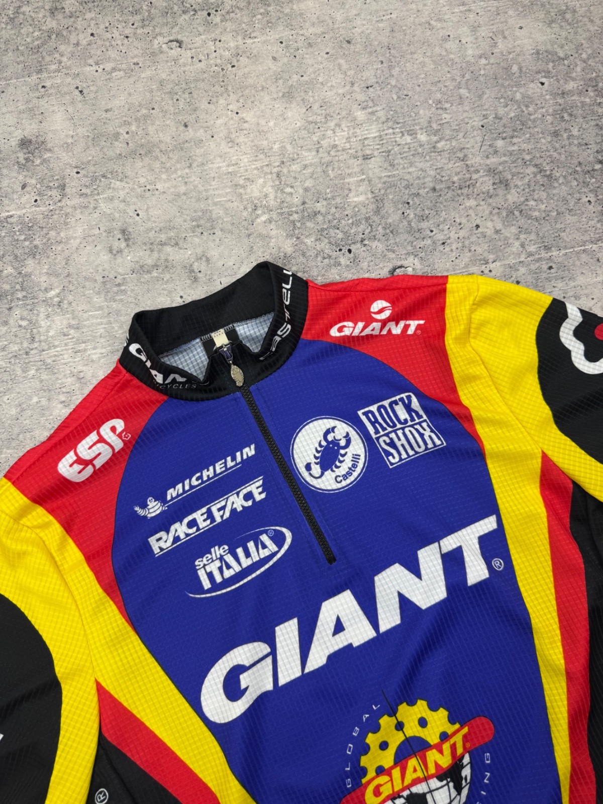 Castelli Giant Rock Shox Michelin Racing Cycling Top Jersey T-Shirt Tee Men M