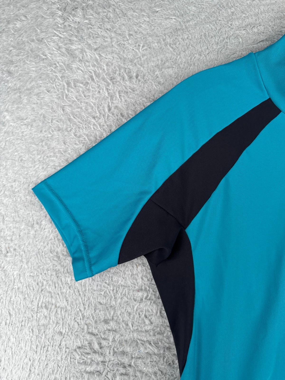 Green Beanz Cycling Jersey Womens Large Blue Black Short Sleeve UPF Polyester