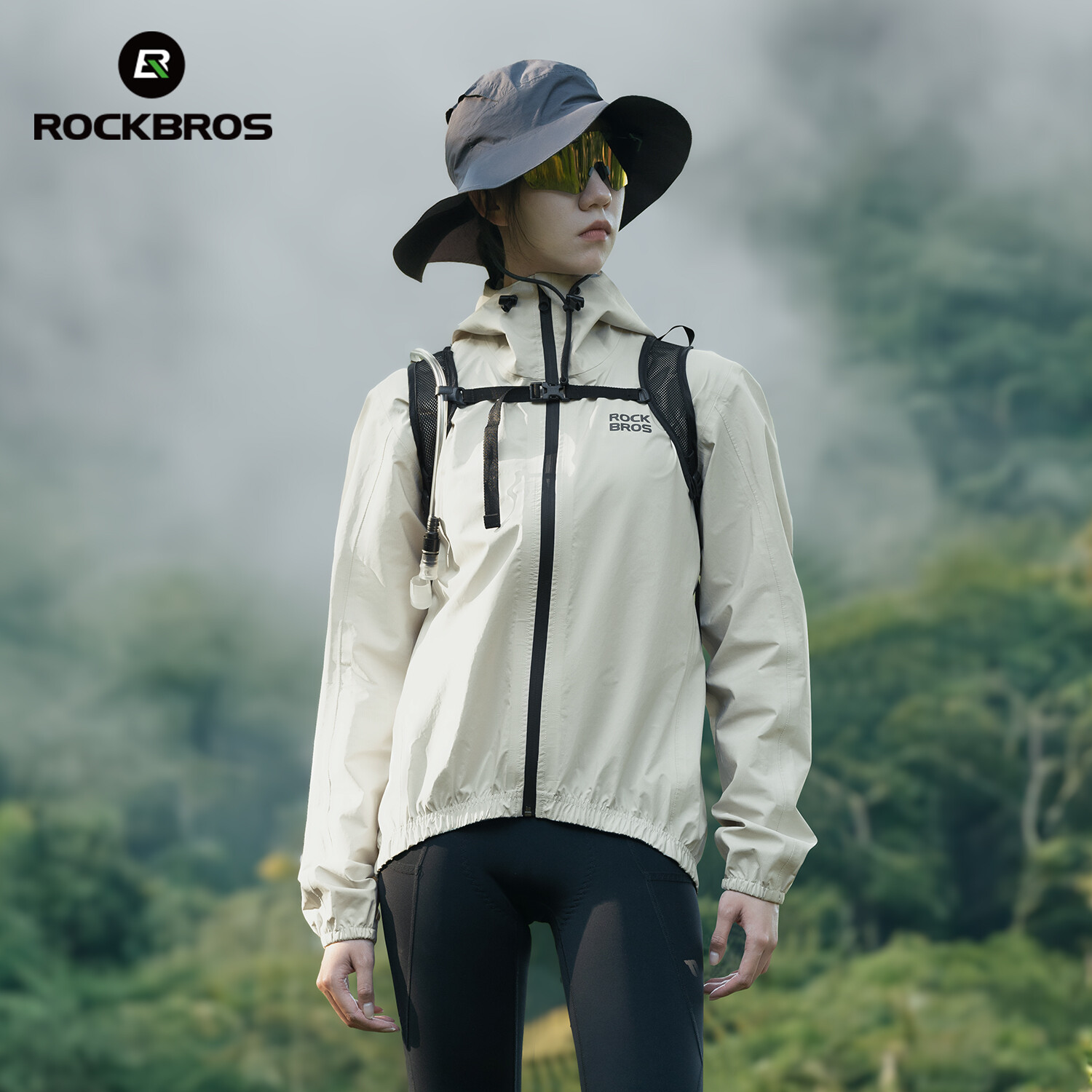 RockBros Waterproof Cycling Raincoat Hooded Jacket Men Women Outdoor Rain Coat