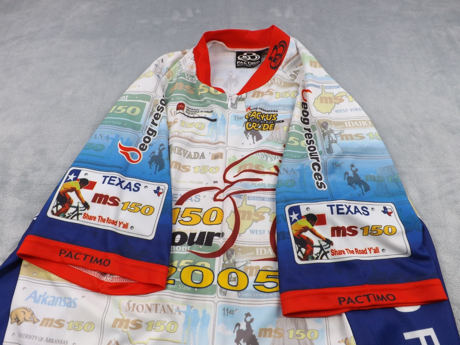 Pactimo Sports Cycling Shirt VTG Men’s Size XL Multi Color 3/4 Zip Back Pockets
