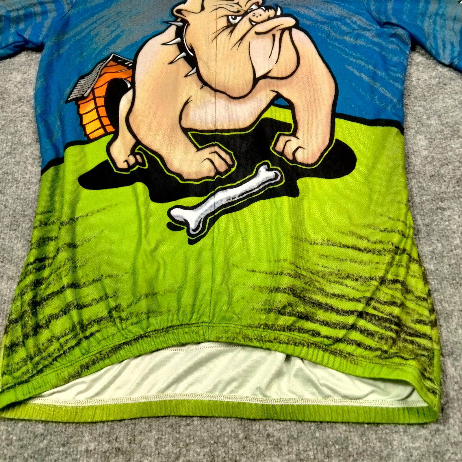 Sugoi Cycling Jersey Mens M Bulldog All Over Print Short Sleeve