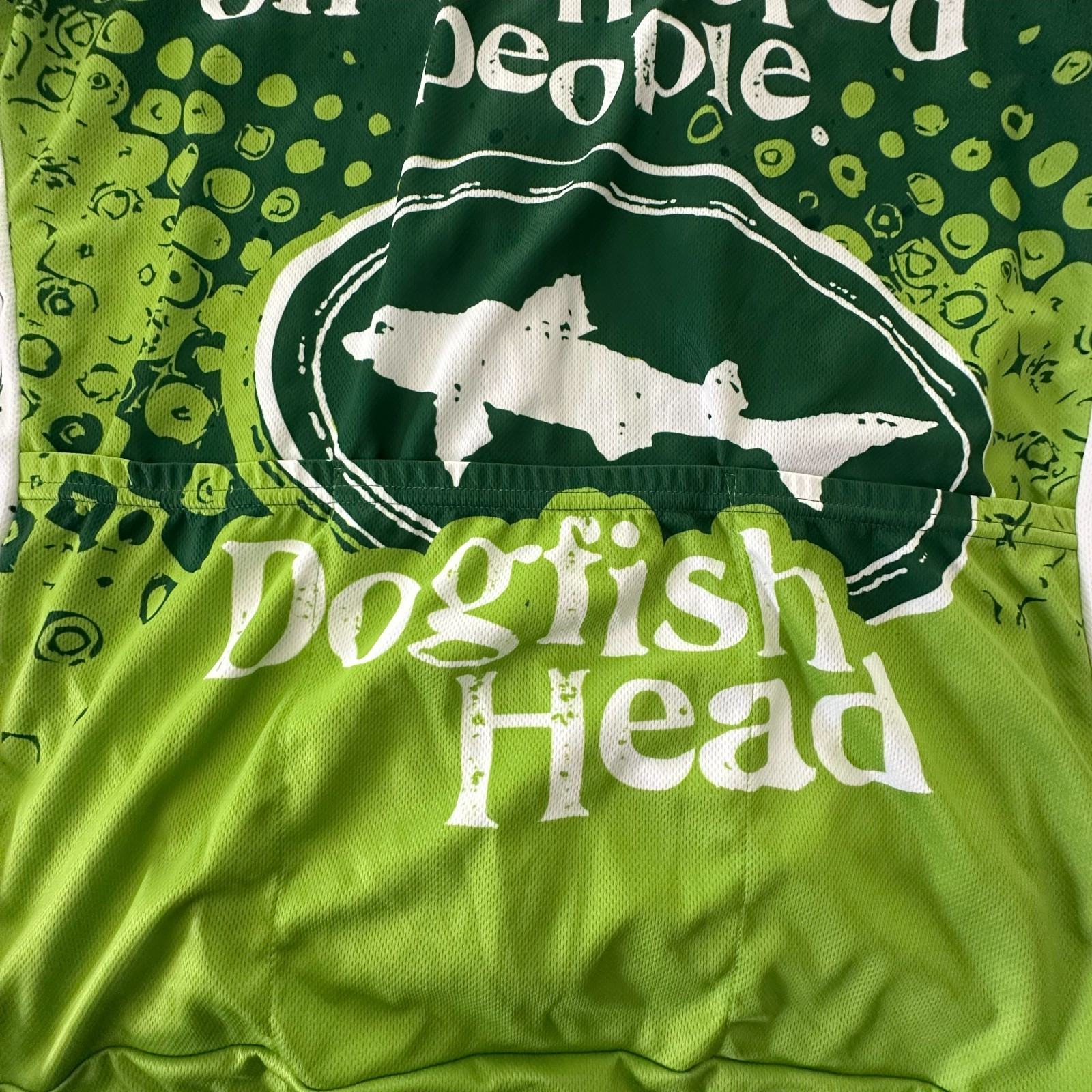 Voler Cycling Jersey Mens 2XL Green Dog Fish Head Brewing Beer Athletic Full Zip