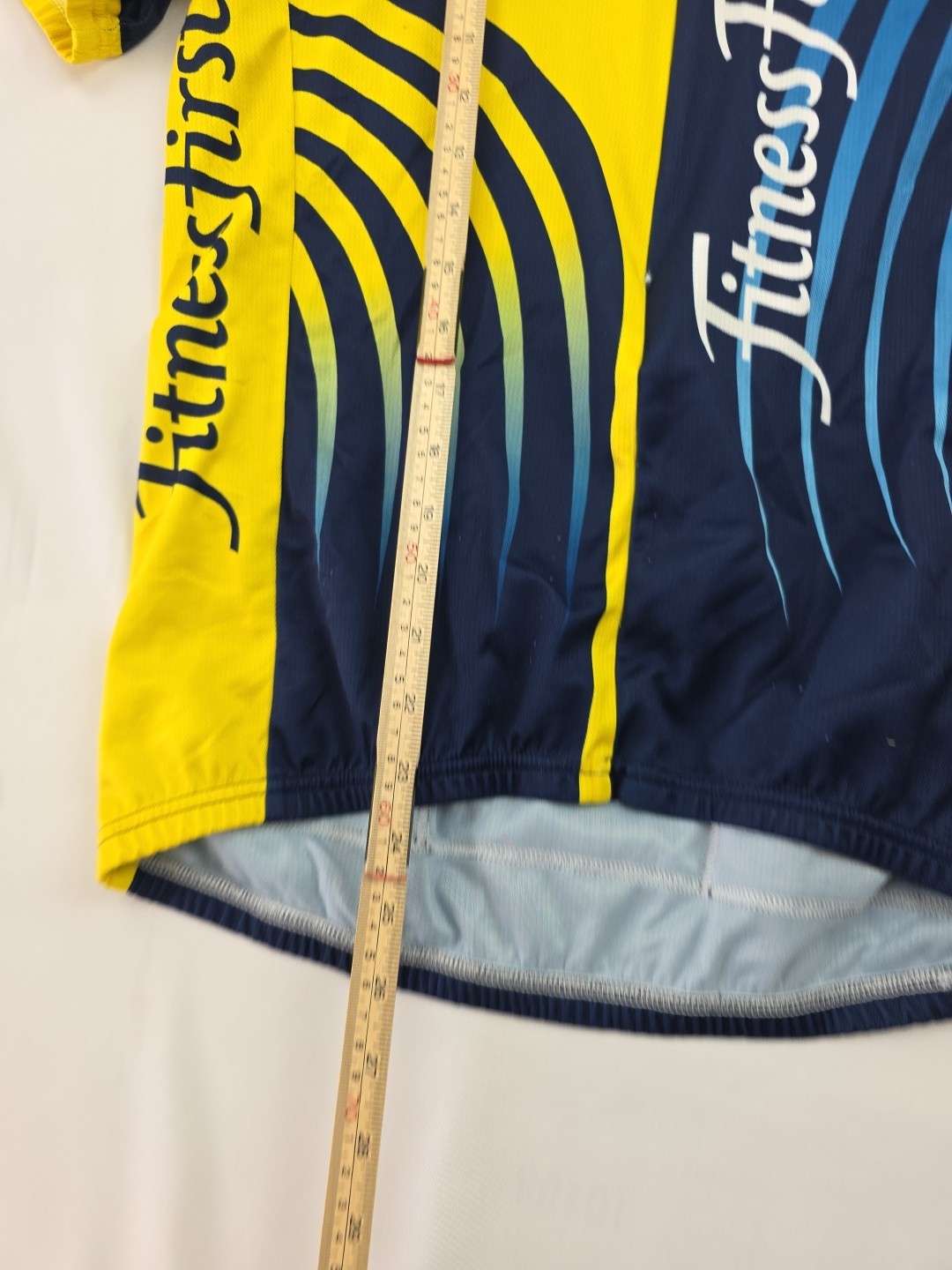 F2P Cycling Sponsored Jersey Large Blue Yellow Mizuno Fitness First