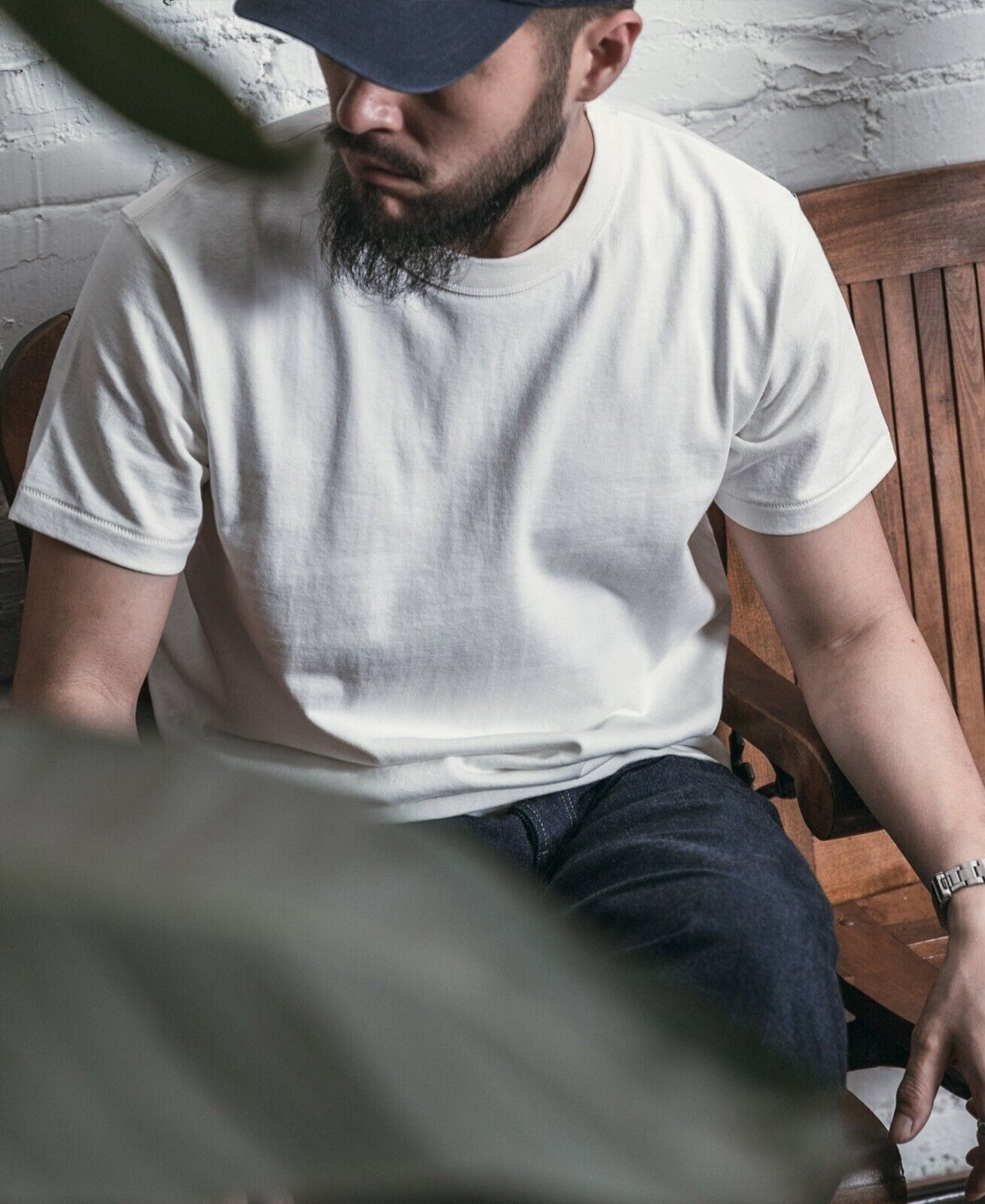 BRONSON Vintage Loopwheel Tubular Athletic T-Shirt Men Basic Tee 100% Cotton