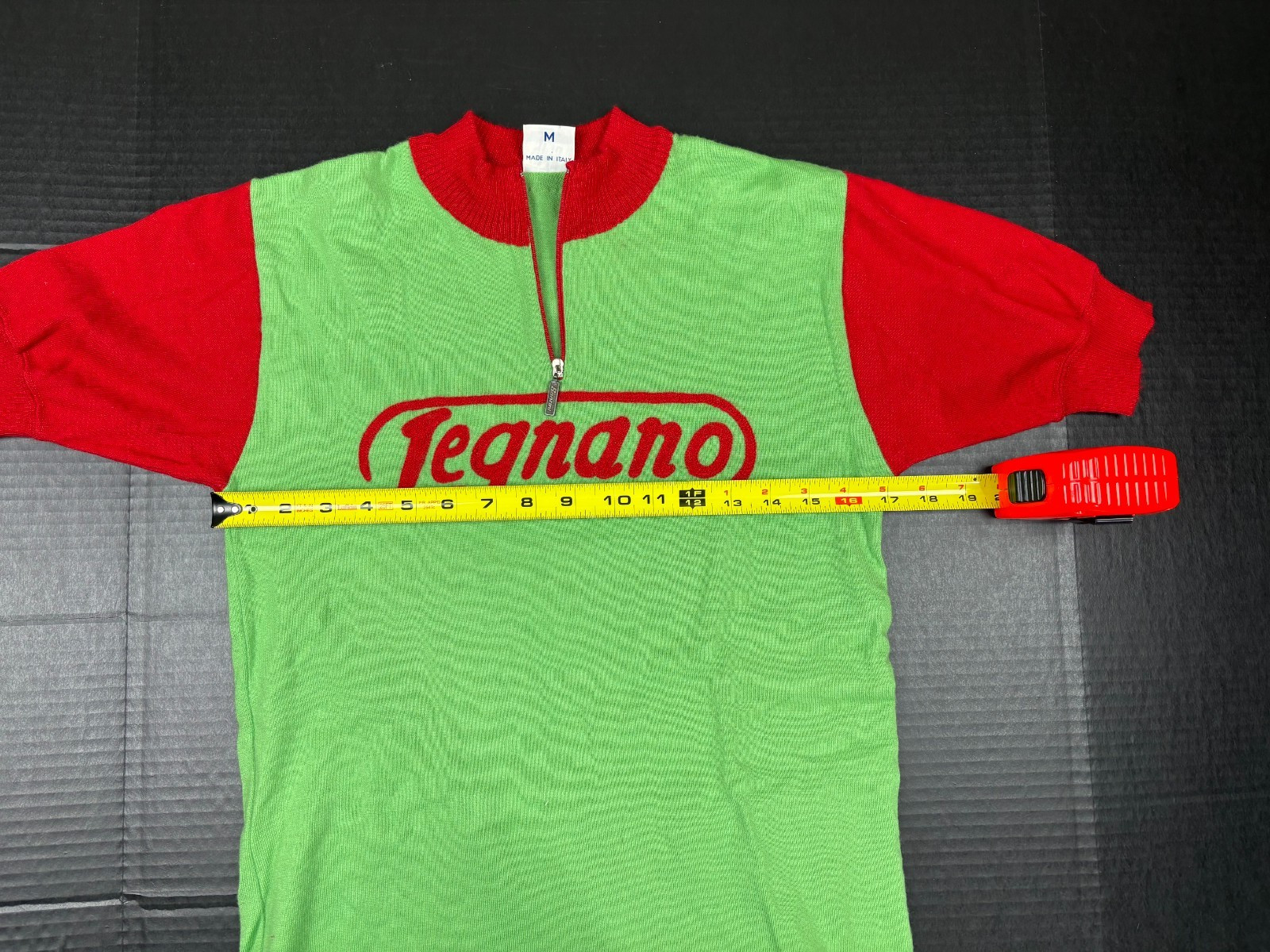 Vintage Santini Legnano Cycling Jersey Wool Knit Green Red Size M Italy RARE