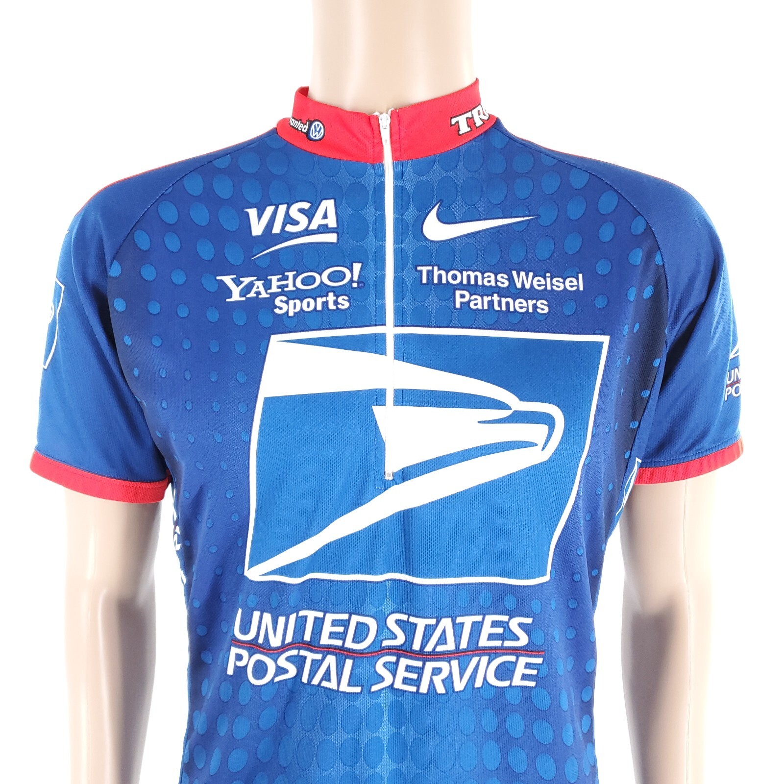 Nike Men Cycling Jersey USPS Post Office Trek VISA Yahoo! Blue Size L – Italy
