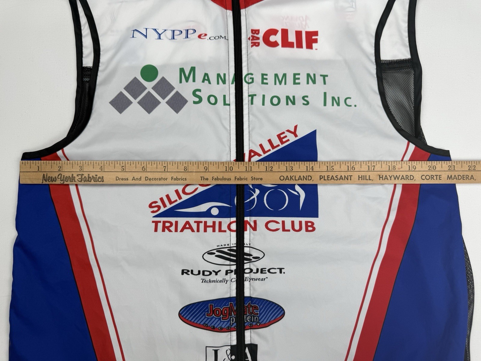 Sugoi Cycling Sleeveless Full Zip Jersey Vest Mesh White/Red/Blue Men’s L