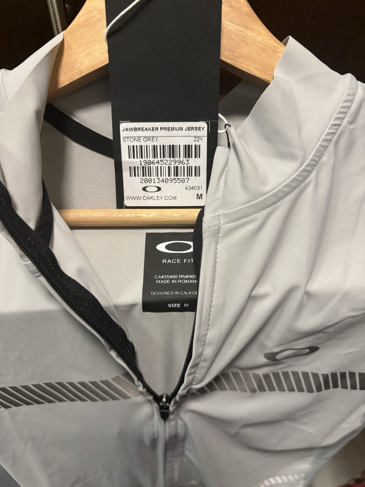 🍋 NWT – OAKLEY Jawbreaker Premium Road Cycling Jersey Stone Grey | SIZE: M 🍋