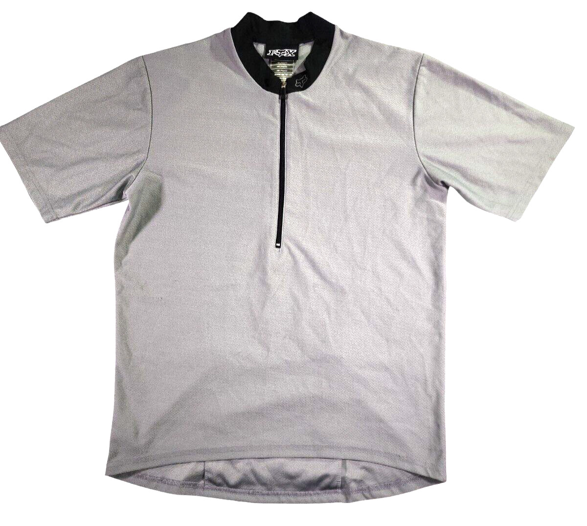 Fox Racing Shirt Gray Black Bike Jersey 1/2 Zip Polyester Back Pocket Mens S
