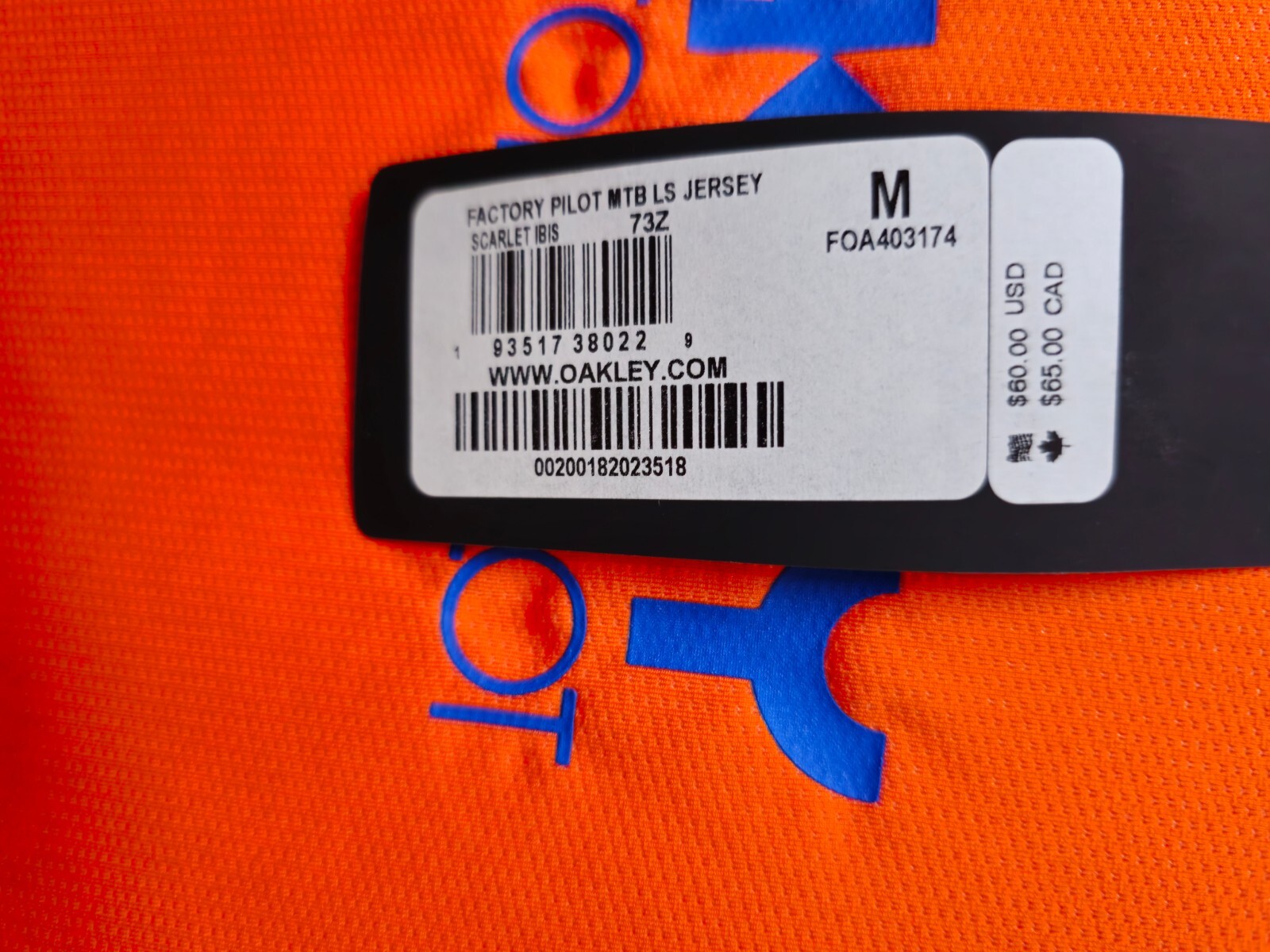 Oakley Factory Pilot MTB Ls Jersey Scarlet Ibis Long Sleeve T- Shirt Technical