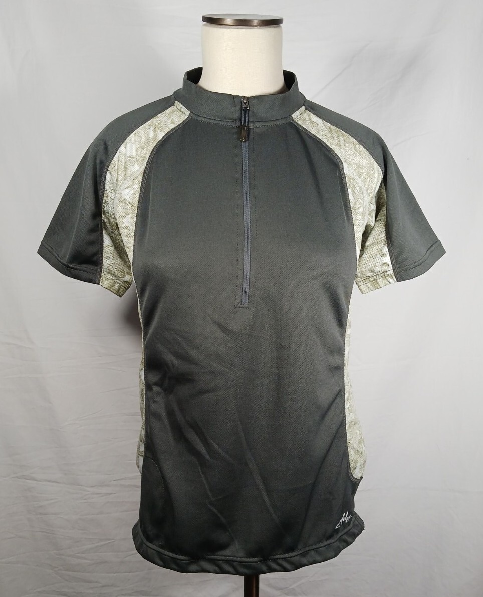 Oakley Cycling Jersey Shirt BMX Mountain Bike Green Paisley 1/2 Zip Womens Large