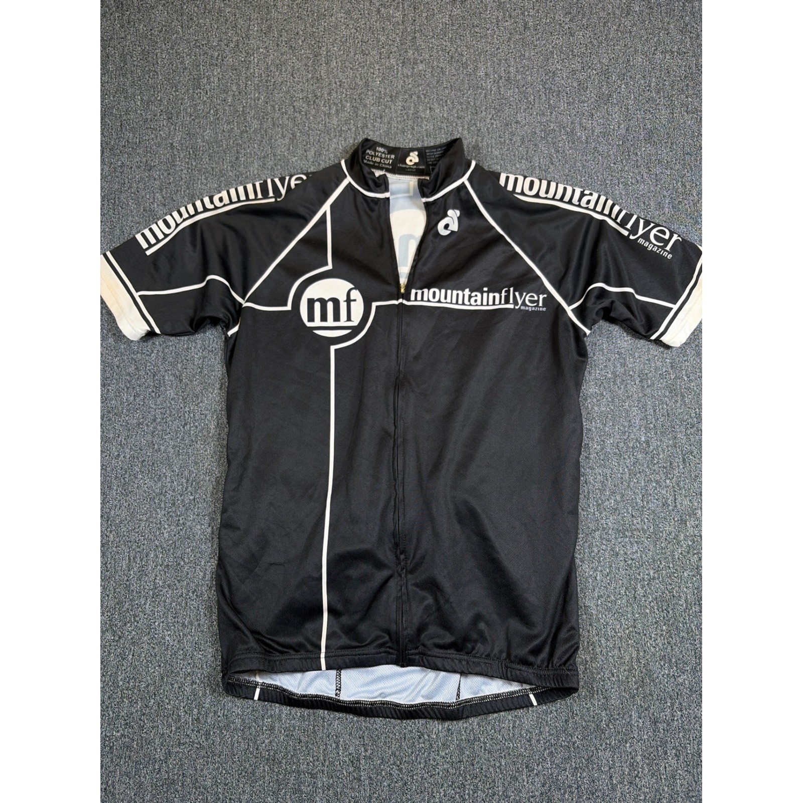 Champion System Mountain Flyer Magazine Cycling Jersey Mens Large Black White
