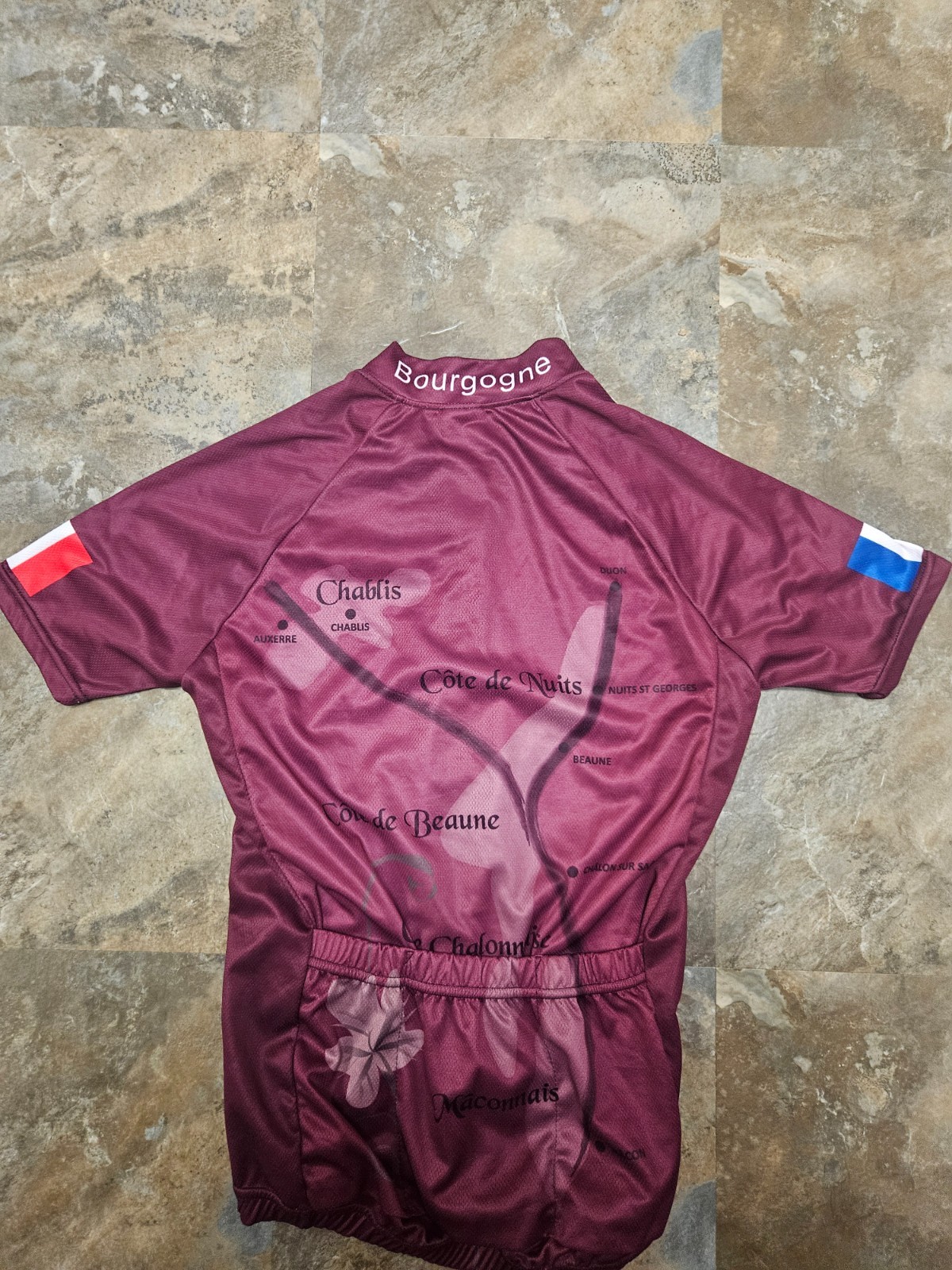 KONY Cycling Jersey Bourgogne Burgundy With Grapevines Leaves Size 2