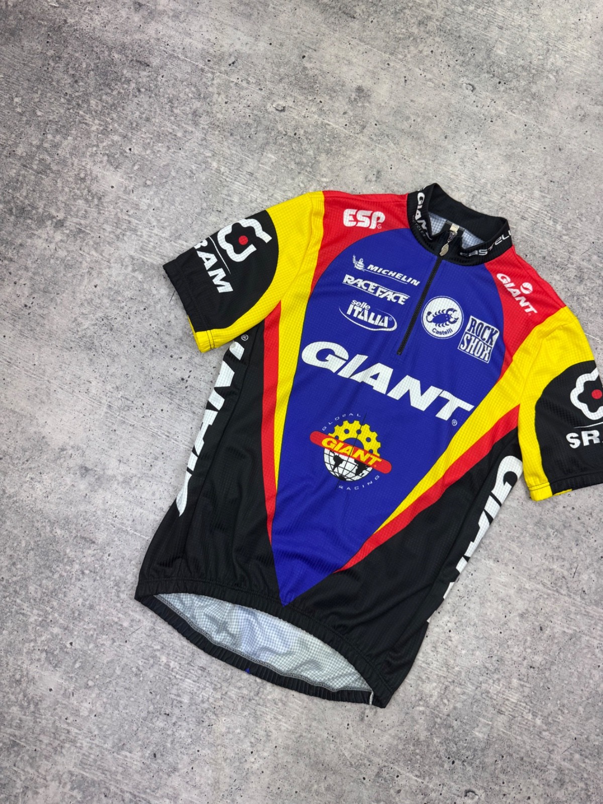 Castelli Giant Rock Shox Michelin Racing Cycling Top Jersey T-Shirt Tee Men M